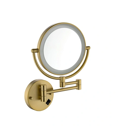 Зеркало косметическое Timo Saona 13376/17 с подсветкой золото матовое Зеркало косметическое Timo Saona 13376/17 с подсветкой золото матовое