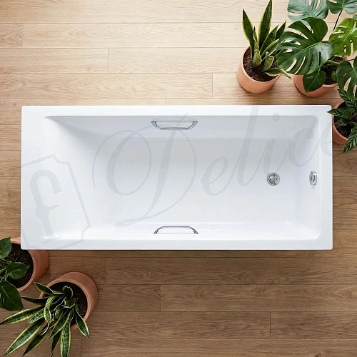 Ванна из искусственного камня Delice Diapason Ultra 170х70 DLR330049R-G с узким бортом глянцевая с ручками хром Ванна из искусственного камня Delice Diapason Ultra 170х70 DLR330049R-G с узким бортом глянцевая с ручками хром