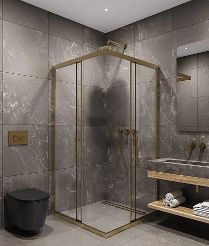 Душевой уголок Timo (T38) TKSS-90/17C-8 900x900x2000, профиль мат золото, стекло прозрачное 8 мм Душевой уголок Timo (T38) TKSS-90/17C-8 900x900x2000, профиль мат золото, стекло прозрачное 8 мм