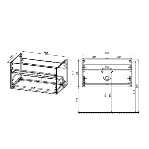 Тумба под раковину Vincea Chiara 800 VMC-2C800CO подвесная, C.Oak Тумба под раковину Vincea Chiara 800 VMC-2C800CO подвесная, C.Oak