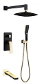 Душевая система Boheme Venturo 384-B-2 скрытого монтажа, черная с золотом Душевая система Boheme Venturo 384-B-2 скрытого монтажа, черная с золотом