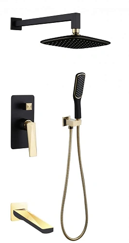 Душевая система Boheme Venturo 384-B-2 скрытого монтажа, черная с золотом Душевая система Boheme Venturo 384-B-2 скрытого монтажа, черная с золотом