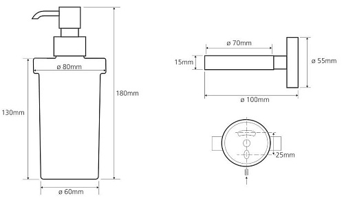 Дозатор жидкого мыла Bemeta OMEGA 104109017 Дозатор жидкого мыла Bemeta OMEGA 104109017