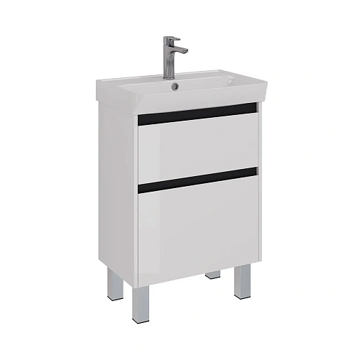 Тумба под раковину Lemark COMBI 60 см подвесная/напольная, черный/белый LM03C60T-black Тумба под раковину Lemark COMBI 60 см подвесная/напольная, черный/белый LM03C60T-black