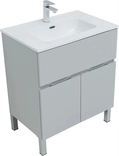 Тумба под раковину Aquanet Алвита New 70 1 ящик, 2 дверцы, серый 00303899 Тумба под раковину Aquanet Алвита New 70 1 ящик, 2 дверцы, серый 00303899