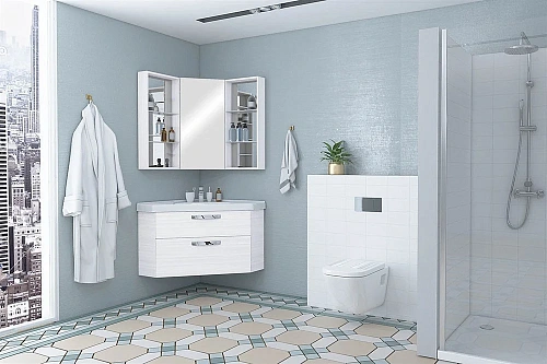 Зеркальный шкаф Aquaton центральный модуль Кантара дуб полярный 1A205702ANW70 Зеркальный шкаф Aquaton центральный модуль Кантара дуб полярный 1A205702ANW70