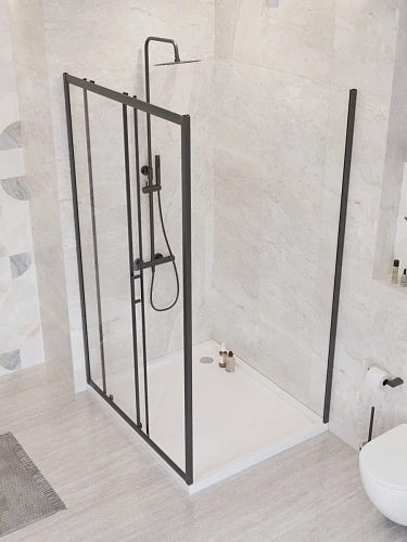 Душевой уголок BelBagno UNO-195-AH-1-110/80-C-NERO 110x80 см, профиль черный, стекло прозрачное Душевой уголок BelBagno UNO-195-AH-1-110/80-C-NERO 110x80 см, профиль черный, стекло прозрачное