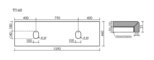Столешница Sancos Black Sky TT160A1 из керамогранита 1600х460 без отверстия под смеситель Столешница Sancos Black Sky TT160A1 из керамогранита 1600х460 без отверстия под смеситель