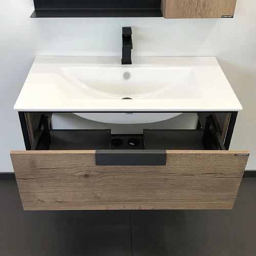 Тумба с раковиной Comforty Бонн 90 00-00003466 дуб темный раковина Quadro 90 Тумба с раковиной Comforty Бонн 90 00-00003466 дуб темный раковина Quadro 90