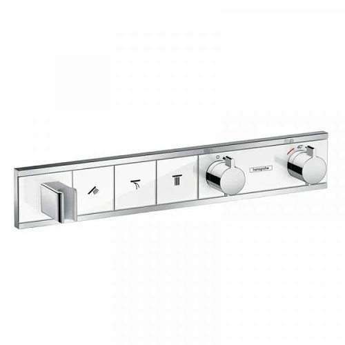 Смеситель для душа hansgrohe RainSelect на 3 потребителя термостатический, белый/хром 15356400 Смеситель для душа hansgrohe RainSelect на 3 потребителя термостатический, белый/хром 15356400