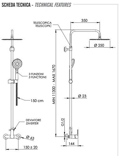 Душевая система Remer Energy EY37A8MPUFM25G Душевая система Remer Energy EY37A8MPUFM25G