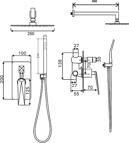 Душевая система Boheme VENTURO 374-SGM Shine Gun Metall Душевая система Boheme VENTURO 374-SGM Shine Gun Metall