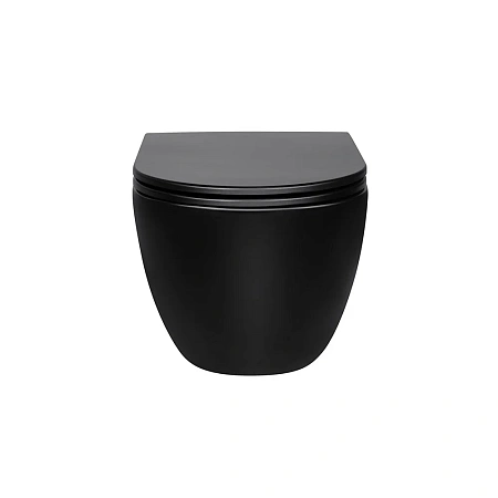 Унитаз подвесной Vincea Evo VT1-34MB безободковый, матовый черный, ультратонкое soft-close сиденье Унитаз подвесной Vincea Evo VT1-34MB безободковый, матовый черный, ультратонкое soft-close сиденье