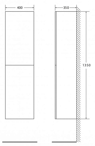 Шкаф-пенал BelBagno LUCE-1350-2A-SC-PL 300x400 мм Шкаф-пенал BelBagno LUCE-1350-2A-SC-PL 300x400 мм