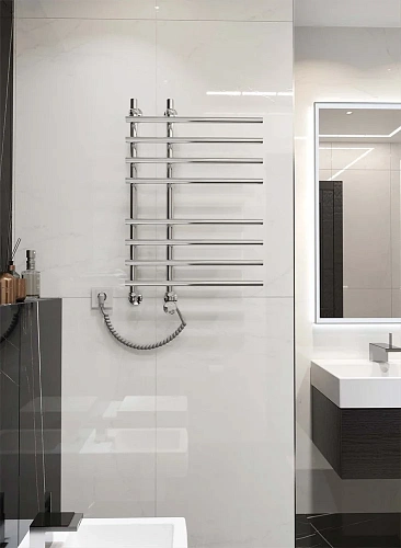 Полотенцесушитель электрический EWRIKA Медея LT 80х55 L, хром 473480 Полотенцесушитель электрический EWRIKA Медея LT 80х55 L, хром 473480