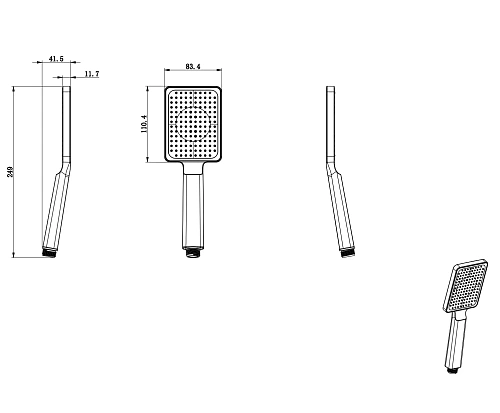 Душевая лейка Wonzon & Woghand хром (WW-981353-CR) Душевая лейка Wonzon & Woghand хром (WW-981353-CR)