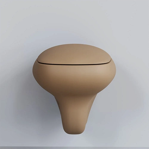 Унитаз подвесной Diamond 123T20501R (530x405x375) бежевый матовый безободковый без сиденья Унитаз подвесной Diamond 123T20501R (530x405x375) бежевый матовый безободковый без сиденья