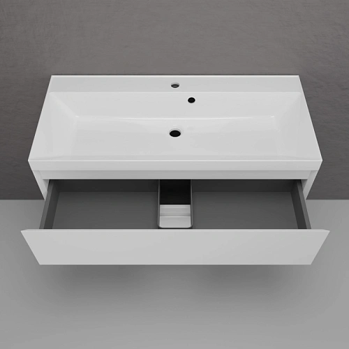 Тумба под раковину Style Line Манхэттен 100 см ЛС-00002356 подвесная, белый матовый Тумба под раковину Style Line Манхэттен 100 см ЛС-00002356 подвесная, белый матовый