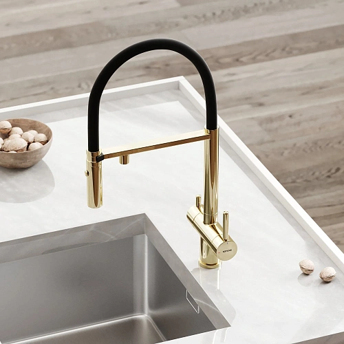 Смеситель для кухни SANCOS Imola SC4010ZG с возможностью подключения фильтра, полированное золото Смеситель для кухни SANCOS Imola SC4010ZG с возможностью подключения фильтра, полированное золото