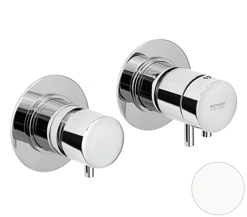 Смеситель для душа Remer X Style XT96D3BO термостатический, белый матовый Смеситель для душа Remer X Style XT96D3BO термостатический, белый матовый