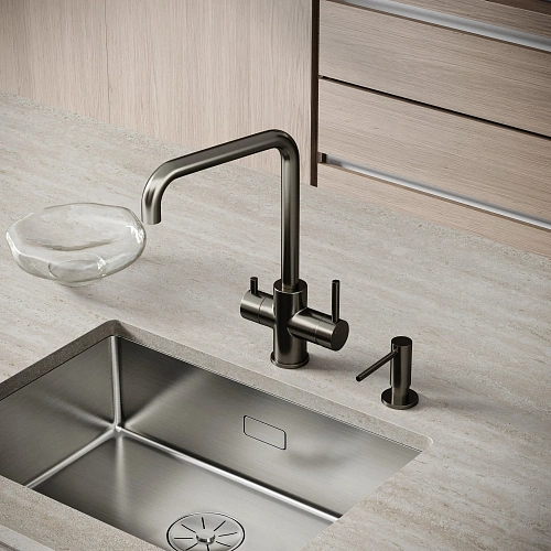 Смеситель для кухни SANCOS Vela SC4013GG с возможностью подключения фильтра, вороненая сталь Смеситель для кухни SANCOS Vela SC4013GG с возможностью подключения фильтра, вороненая сталь