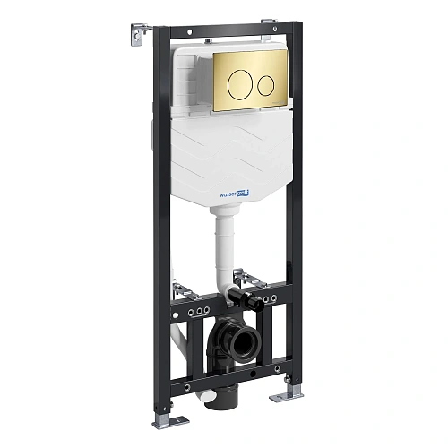 Инсталляция для унитаза WasserKRAFT Aller 10TLT.010.ME.PG02 с клавишей смыва золото Инсталляция для унитаза WasserKRAFT Aller 10TLT.010.ME.PG02 с клавишей смыва золото