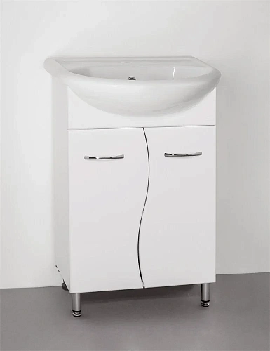 Тумба под раковину Style Line Уют 55, напольная, белая, ЛС-000010055 Тумба под раковину Style Line Уют 55, напольная, белая, ЛС-000010055