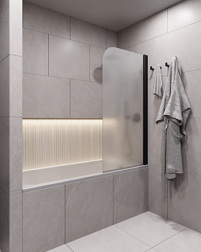 Шторка на ванну Timo TCM-80/03F-6 на монопетле 1400x800, профиль черный, стекло матовое 6 мм Шторка на ванну Timo TCM-80/03F-6 на монопетле 1400x800, профиль черный, стекло матовое 6 мм