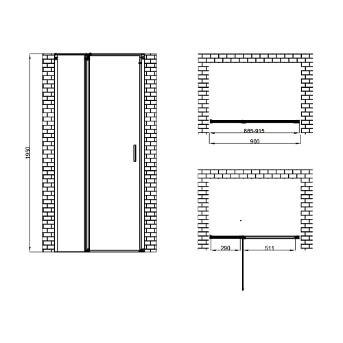 Душевая дверь BERGES LEGOS LS-2 900 062023 Душевая дверь BERGES LEGOS LS-2 900 062023