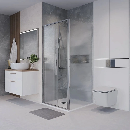 Душевой уголок Niagara Nova NG-65-10CH-CH80-34 (100x80x195) прямоугольная, раздвижная, хром, стекло шиншиллаа Душевой уголок Niagara Nova NG-65-10CH-CH80-34 (100x80x195) прямоугольная, раздвижная, хром, стекло шиншиллаа