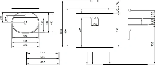 Тумба с раковиной STWORKI Берген 80 серая с темной столешницей, Bocchi Slim Line 1600-001-0126 56817 568177 Тумба с раковиной STWORKI Берген 80 серая с темной столешницей, Bocchi Slim Line 1600-001-0126 56817 568177