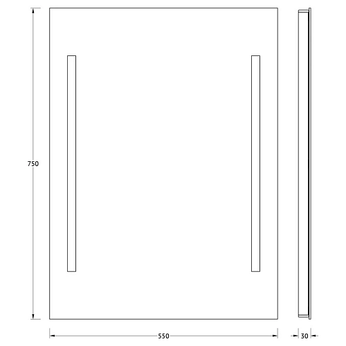 Зеркало EVOFORM Ledline BY 2114 с 2-мя встроенными LED-светильниками 10,5 W 55х75 см Зеркало EVOFORM Ledline BY 2114 с 2-мя встроенными LED-светильниками 10,5 W 55х75 см