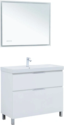 Тумба под раковину Aquanet Алвита New 100 00344135 напольная, белый матовый Тумба под раковину Aquanet Алвита New 100 00344135 напольная, белый матовый