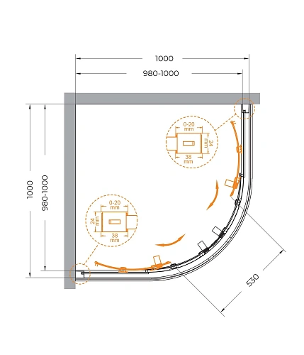 Душевой уголок CEZARES RELAX-304-R-2-100-C-BORO 100x100см стекло прозрачное, профиль брашированное золото Душевой уголок CEZARES RELAX-304-R-2-100-C-BORO 100x100см стекло прозрачное, профиль брашированное золото