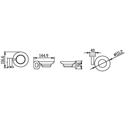 Мыльница Kaiser Oval KH-2043 (стекло) хром из латуни Мыльница Kaiser Oval KH-2043 (стекло) хром из латуни