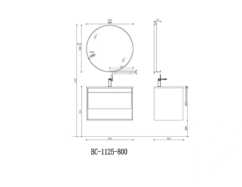 Тумба с раковиной Orans BC-1125-800 столешница RB003, раковина, цвет: MFC 061 (800x550x550) 1125800 Тумба с раковиной Orans BC-1125-800 столешница RB003, раковина, цвет: MFC 061 (800x550x550) 1125800