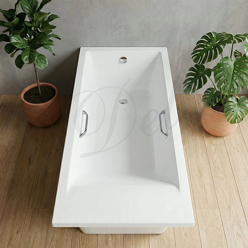 Ванна из искусственного камня Delice Diapason Ultra 170х70 DLR330049R-G с узким бортом глянцевая с ручками хром Ванна из искусственного камня Delice Diapason Ultra 170х70 DLR330049R-G с узким бортом глянцевая с ручками хром