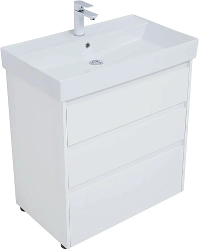 Тумба под раковину Aquanet Nova Lite 75 белый глянец (3 ящика) 00302472 Тумба под раковину Aquanet Nova Lite 75 белый глянец (3 ящика) 00302472