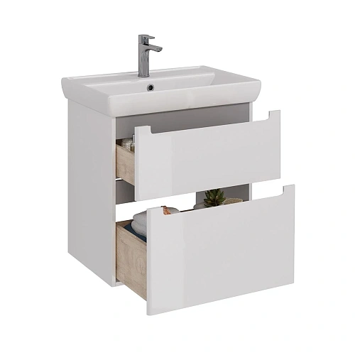 Тумба под раковину Lemark BUNO 70 см подвесная/напольная, серый/белый LM04B70T Тумба под раковину Lemark BUNO 70 см подвесная/напольная, серый/белый LM04B70T