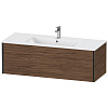 Картинка анонса товара «тумба под раковину duravit xviu xv40280b221 подвесная 121 см орех/черный»