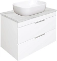 Тумба с раковиной STWORKI Копенгаген Копенгаген 80 белая, со столешницей Stone Aura 80 и сифоном Neo 582092 Тумба с раковиной STWORKI Копенгаген Копенгаген 80 белая, со столешницей Stone Aura 80 и сифоном Neo 582092