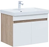 Тумба с раковиной Aquanet Оптима 80 00345362 дуб светлый/белый сатин