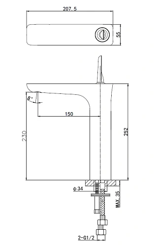 Смеситель для раковины Wonzon & Woghand Shark, хром (WW-48B1102-CR) Смеситель для раковины Wonzon & Woghand Shark, хром (WW-48B1102-CR)