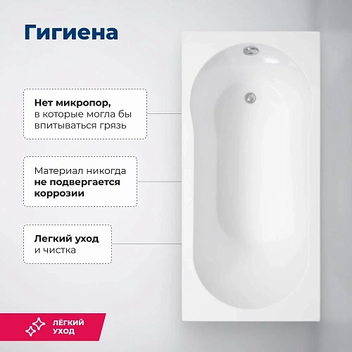 Акриловая ванна Aquanet Light 160x70 00243871 с каркасом Акриловая ванна Aquanet Light 160x70 00243871 с каркасом