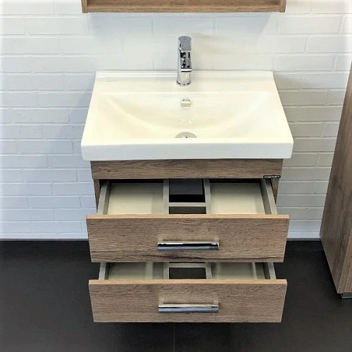 Тумба с раковиной Comforty Никосия 60П 00-00008853 дуб темный раковина Fest 60 F01 Тумба с раковиной Comforty Никосия 60П 00-00008853 дуб темный раковина Fest 60 F01