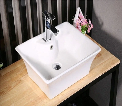 Раковина CeramaLux 9108 накладная, белый Раковина CeramaLux 9108 накладная, белый