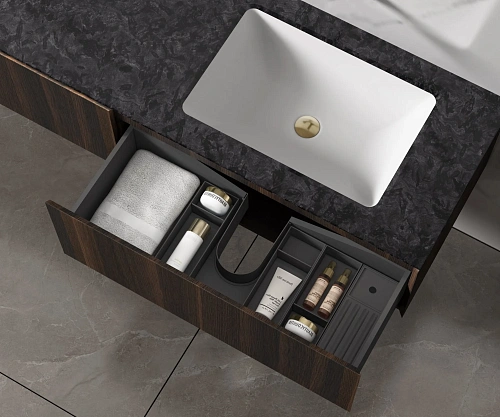 Тумба под раковину Vincea Luxe 1400 VMC-4LX140WN подвесная, натуральный орех Тумба под раковину Vincea Luxe 1400 VMC-4LX140WN подвесная, натуральный орех