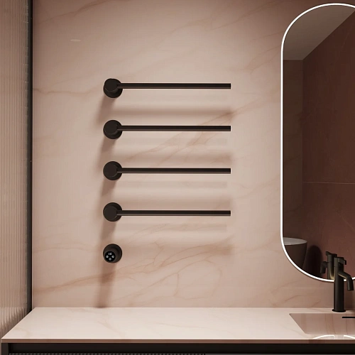 Полотенцесушитель электрический Vincea VTD-2H1MB черный, таймер Полотенцесушитель электрический Vincea VTD-2H1MB черный, таймер