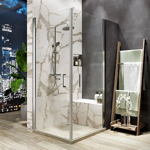 Душевой уголок DIWO Кострома 100х100 профиль хром матовый 557118 Душевой уголок DIWO Кострома 100х100 профиль хром матовый 557118