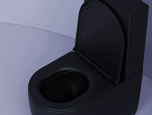 Чаша напольного унитаза Ceramica Nova METROPOL Rimless CN4001-BMB черный матовый с сиденьем Чаша напольного унитаза Ceramica Nova METROPOL Rimless CN4001-BMB черный матовый с сиденьем